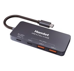 Hamlet XHUB-432C-10G-Y hub di interfaccia USB 3.2 Gen 1 (3.1 Gen 1) Type-C 10000 Mbit/s Nero