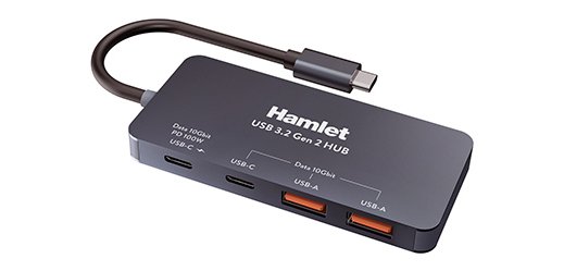 Hamlet XHUB-432C-10G-Y hub di interfaccia USB 3.2 Gen 1 (3.1 Gen 1) Type-C 10000 Mbit/s Nero