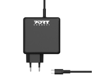 Port Designs PORT Connect 900097B-UK chargeur d'appareils mobiles Smartphone, Tablette, Ordinateur portable Noir Secteur Charge rapide Intérieure
