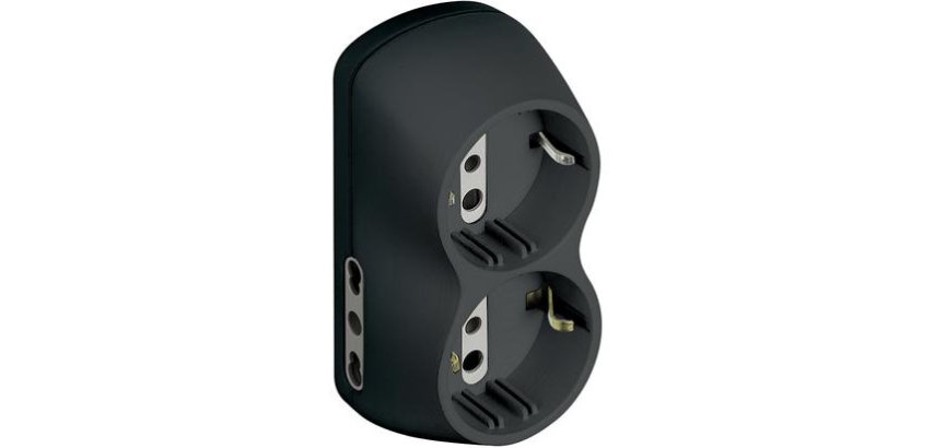 bticino S3614G power plug adapter Anthracite