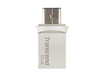 Transcend JetFlash 890 32GB lecteur USB flash 32 Go USB Type-A / USB Type-C 3.2 Gen 1 (3.1 Gen 1) Noir, Argent