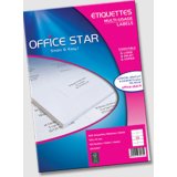Etiquette office star impression laser jet encre et copieur 199,6x289,1mm coloris blanc pochette 100 unites
