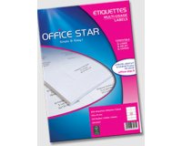 Etiquette office star impression laser jet encre et copieur 199,6x289,1mm coloris blanc pochette 100 unites