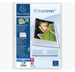 Protege-documents exacompta kreacover chromaline          polypropylene semi-rigide a4  24x32cm 80 vues cristal
