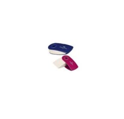 Gomma Sleeve Mini - 55x28x15mm - con custodia protettiva rossa e blu - Faber-Castell