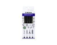 Stylo-feutre tombow mono drawing pen set fine 4 pieces 005 01 03 05 coloris noir