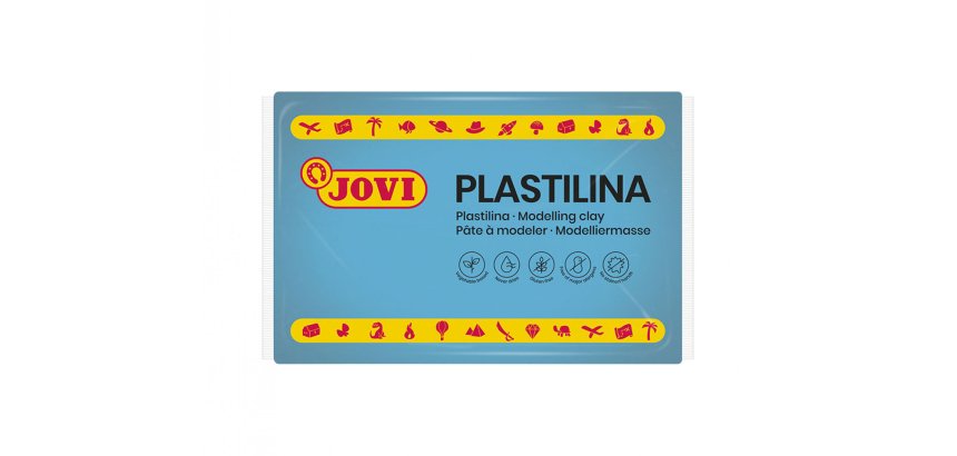 Pâte à modeler jovi plastilina végétale coloris bleu clair 350g