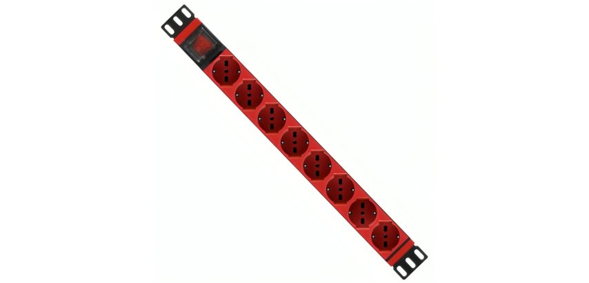 WP WPN-PDU-G01-08/R unità di distribuzione dell'energia (PDU) 8 presa(e) AC 1U Rosso