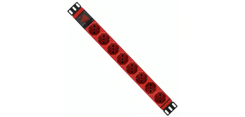 WP WPN-PDU-G01-08/R unità di distribuzione dell'energia (PDU) 8 presa(e) AC 1U Rosso