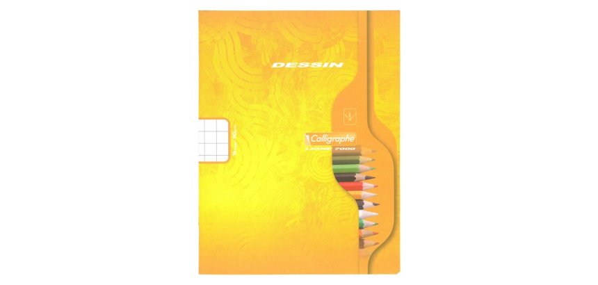 Cahier dessin conquerant piqure couverture carte       offset 17x22cm 16 pages 10x10 90g