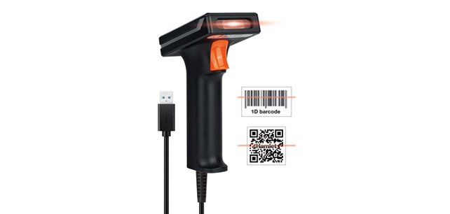 Hamlet HBCS2D120U barcode reader Handheld bar code reader 2D CMOS Black