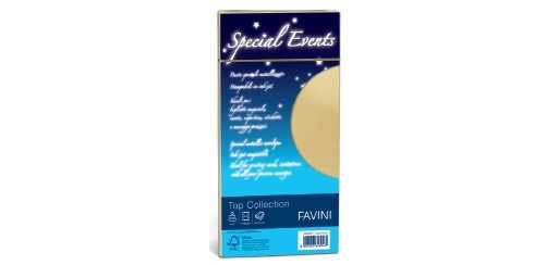 Busta Special Events metal - 110 x 220 mm - 120 gr - oro - Favini - conf. 10 buste