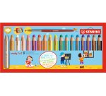 Crayon couleur stabilo woody 3in1 multi-talents + 1 taille-crayon + 1 pinceau étui carton 18 unités