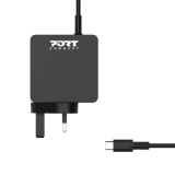 Port Designs 900096B-UK chargeur d'appareils mobiles Smartphone, Tablette Noir Secteur Charge rapide Intérieure