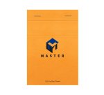 Bloc de bureau Master agrafé en-tête A6 100 feuilles petits carreaux 70 g - Orange