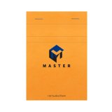 Bloc de bureau Master agrafé en-tête A6 100 feuilles petits carreaux 70 g - Orange