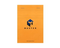 Bloc de bureau Master agrafé en-tête A6 100 feuilles petits carreaux 70 g - Orange