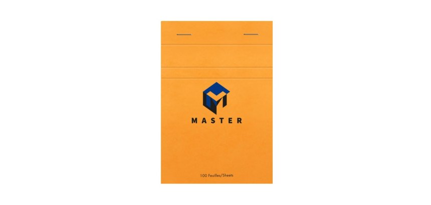 Bloc de bureau Master agrafé en-tête A6 100 feuilles petits carreaux 70 g - Orange