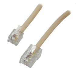 MCL Cordon plat RJ11 6P/4C - RJ45 5m Gris