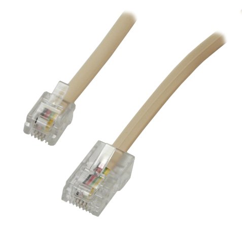 MCL Cordon plat RJ11 6P/4C - RJ45 5m Gris