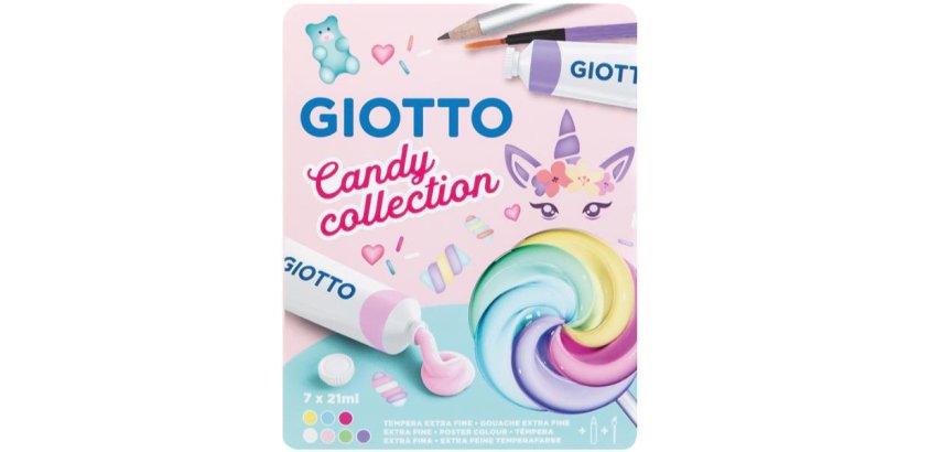 Giotto F302100 colore a tempera 21 ml Tubo Blu, Verde, Rosa, Rosso, Viola, Bianco, Giallo