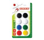 ARDA ACL01 fridge magnet Plastic Assorted colours, Black, Blue, Green, Red, White, Yellow 8 pc(s)