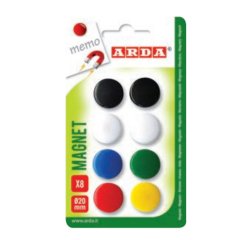 ARDA ACL01 fridge magnet Plastic Assorted colours, Black, Blue, Green, Red, White, Yellow 8 pc(s)