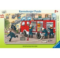 Puzzles carton 15 pieces ravensburger ma voiture de    pompier 1 puzzle de 15 pieces et 1 cadre