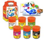 Gouache cleopatre lot de 6 ptit pots de 50 ml avec       pinceau et entonnoir int gr   coloris assortis