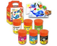 Gouache cleopatre lot de 6 ptit pots de 50 ml avec       pinceau et entonnoir int gr   coloris assortis