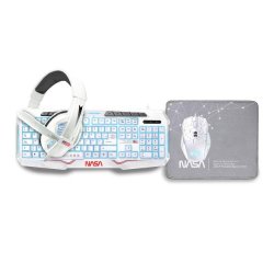 NASA ANDROMEDA4IN1-W teclado Ratón incluido Juego USB QWERTY Español Blanco