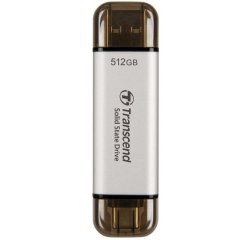 Transcend ESD310 512 GB USB Type-A to USB Type-C 3.2 Gen 2 (3.1 Gen 2) Silver