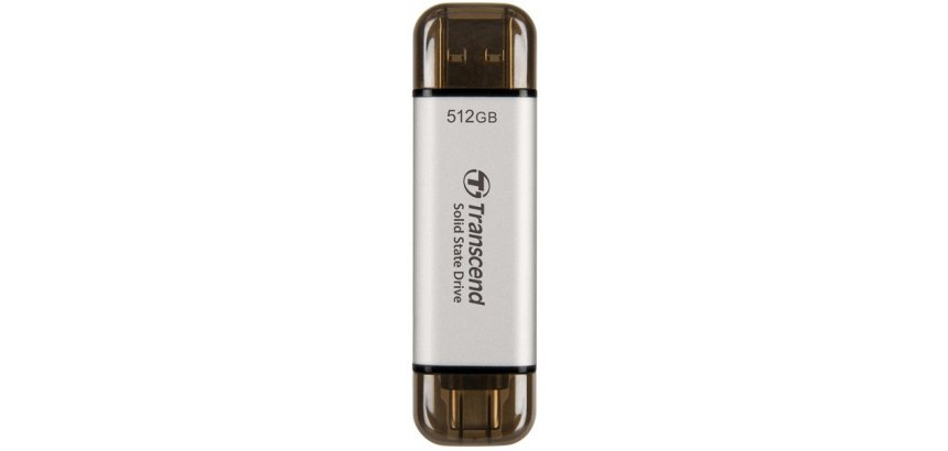 Transcend ESD310 512 GB USB Type-A to USB Type-C 3.2 Gen 2 (3.1 Gen 2) Silver