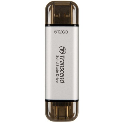 Transcend ESD310 512 Go USB Type-A vers USB Type-C 3.2 Gen 2 (3.1 Gen 2) Argent