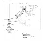 MCL MS3A99AZSBAE4920N support d'écran plat pour bureau 124,5 cm (49") Noir