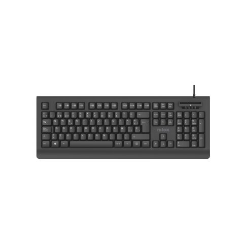 Nilox USB CON LECTOR DNIE SMART CARD teclado Oficina QWERTY Español Negro