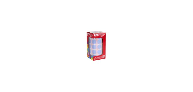 Gommette apli kids ronde 20mm coloris bleu clair rouleau    1770 unites