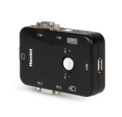 Hamlet KVM Smart Control Switch a 3 porte usb con 2 set di cavi KVM inclusi