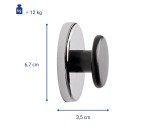 Aimant maul ferrite puissant avec bouton résistance 12kg coloris argenté diamètre 67mm