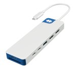 HYPER HD4103BUGL hub & concentrateur USB 3.2 Gen 1 (3.1 Gen 1) Type-C 5000 Mbit/s Bleu, Blanc