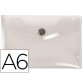 Pochette enveloppe liderpapel polypropylène 180 microns a6 148x105mm 50f fermeture bouton transparent