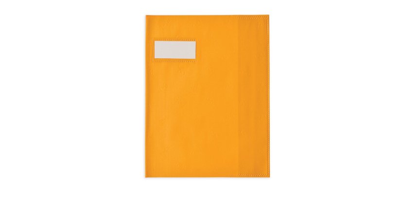 Protège-cahier elba styl'sms pvc opaque 12/100e sans phtalates porte-étiquette et étiquette 170x220mm orange