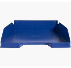 Corbeille a courrier exacompta bee blue plastique recycle a4+ superposable capacite 500f coloris bleu marine