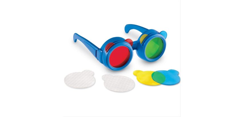 Perception visuelles learning resources lunettes a filtres  colores 1 paire de lunettes 8 verrres diffrents 1 guide