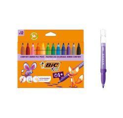Feutres bickids comfort grip corps triangle avec grip bebe 1 an et plus pochette de 12 reference 517250