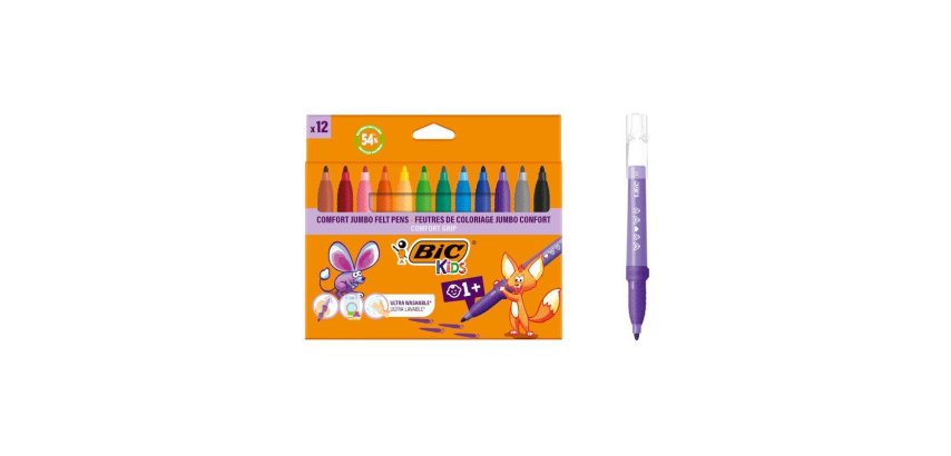 BIC KIDS Feutre Comfort Jumbo, étui en carton de 12