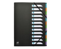 Trieur standard Oxford Memphis A4 12 positions couverture polypro noir