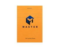 Bloc de bureau Master agrafé en-tête A7 100 feuilles petits carreaux 70 g - Orange