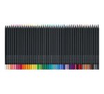 Crayon couleur faber-castell black edition bois noir       triangulaire ergonomique mine super soft boite 50 unites