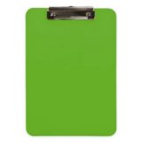 Porte-bloc q-connect plastique rigide epaisseur    2,5mm a4 210x297mm pince      metallique coloris vert